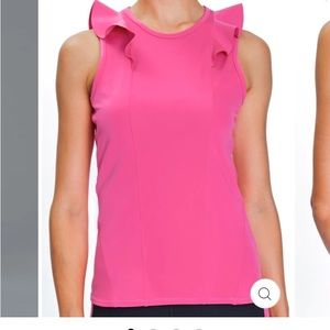 Urban Savage Ruffle Sleeveless Performance Tank top pink berry XS